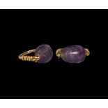 Egyptian Amethyst Scarab Ring