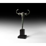 Western Asiatic Luristan Standard Finial with Antelope Heads