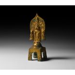 Chinese Yan Gilt Buddha with Attendants