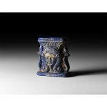 Egyptian Lapis Lazuli Vessel with Hathor