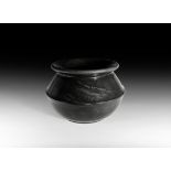 Large Western Asiatic Polished Black Stone Jar