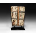 Egyptian Painted Cartonnage with Figural Panels