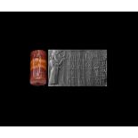 Western Asiatic Neo-Babylonian Cylinder Seal for Great Lord Shamash