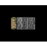 Western Asiatic Sassanian Cylinder Seal with Motifs