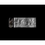 Western Asiatic Cylinder Seal with Opposed Beasts