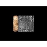 Western Asiatic Late Kassite Cylinder Seal with Tree and Beasts