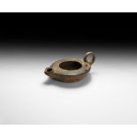 Roman Oil Lamp with Loop Handle