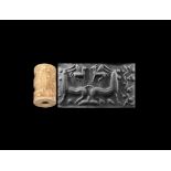 Western Asiatic Cylinder Seal with Quadrupeds