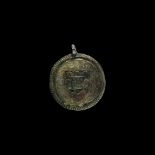 Large Medieval Gilt Heraldic Horse Harness Pendant