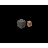 Medieval Lead and Bone Dice Pair