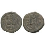 Ancient Byzantine Coins - Justin II and Sophia - M Follis