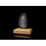 Natural History - Agate Mineral Specimen on Wooden Stand