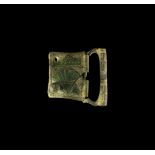 Medieval Gilt Buckle with Scallop Shell
