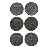 Roman Provincial Coins - Gordian III and Tranquillina - Singara - Tyche Bronze Group [3]