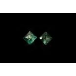 Natural History - China Fluorite Octahedron Mineral Specimen Pair