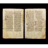 Medieval French Folio Bible Vellum Leaf