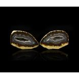 Natural History - Cut and Polished Agate Geode Pair