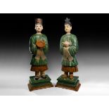 Chinese Ming Attendant Figure Pair
