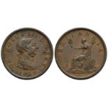 English Milled Coins - George III - 1807 - Penny