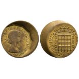 English Milled Coins - Elizabeth II - 1965 - Mis-struck Brass Threepence