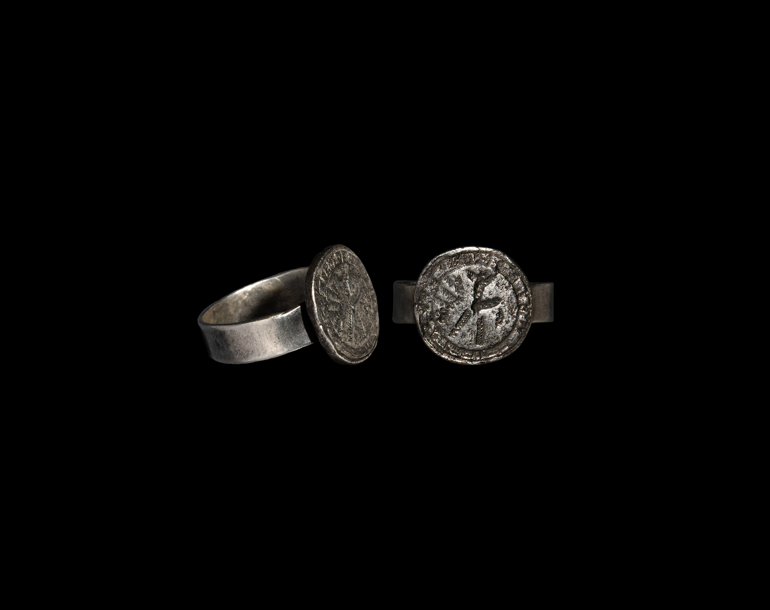 Medieval Silver Ring with Bird