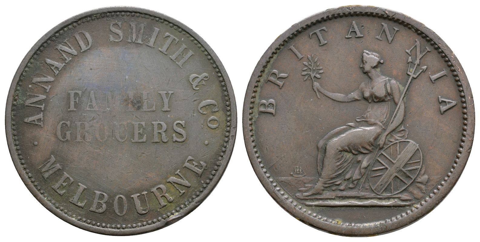 World Tokens - Australia - Melbourne - Annand Smith and Co - Token Penny