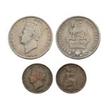 English Milled Coins - George IV - Shilling and Half Farthing [2]