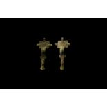 Anglo-Saxon Cruciform Brooch Pair