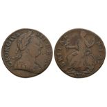 English Milled Coins - George III - 1776 - Evasion Halfpenny