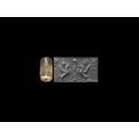 Western Asiatic Sumerian Cylinder Seal with Gryphons