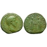 Roman Imperial Coins - Marcus Aurelius with Lucius Verus - Concord Sestertius