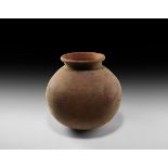 Large Roman Lipped Ceramic Jar