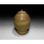 Chinese Tang Glazed Lidded Jar