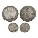 English Milled Coins - Anne - 1707E and 1707 - Halfcrown and Sixpence [2]