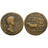 Roman Imperial Coins - Agrippina Senior (under Caligula) - Carpentum Sestertius