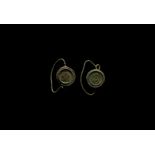 Roman Coiled Wire Earring Pair