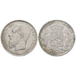 World Coins - Belgium - Leopold II - 1873 - 5 Francs