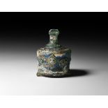 Roman Glass Pyxis with Lid