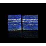 Natural History - Polished Lapis Lazuli Tile Mineral Specimen Pair