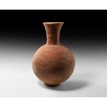 Roman Redware Jug with Ring Decoration