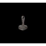 Viking Silver Stamped Hammer Pendant