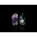 Natural History - Large China Fluorite Point Mineral Specimen Pair