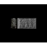 Western Asiatic Cylinder Seal with Court Scene