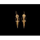 Roman Gold Amphora Earring Pair