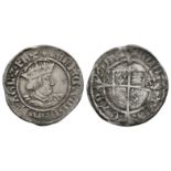 English Tudor Coins - Henry VIII - Canterbury / Warham - Profile Halfgroat