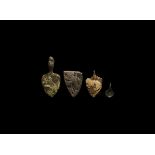 Medieval Heraldic Horse Harness Pendant Group