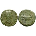 Ancient Roman Imperial Coins - Hadrian - Galley Sestertius