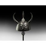 Islamic Qajar Horned Ceremonial Helmet