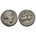 Roman Republican Coins - Q Minucius Rufus - Dioscuri Denarius