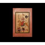 Indian Kangra Painting with Goddess Durga